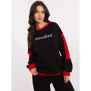 Dámská mikina Černá dámská zateplená mikina s kulatým výstřihem EM-BL-983.10X-black Velikost: ONE SIZE