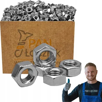 Matice Matice M16 Šestihranná Pozinkovaná DIN 934 Stříbrná Pan Łącznik 1 kg, 32 ks