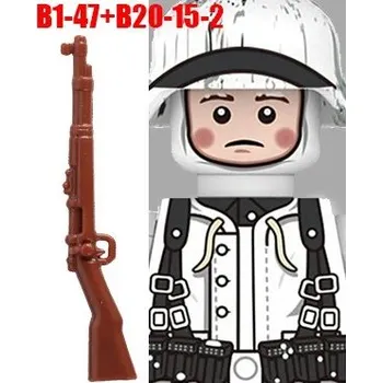 Figurka Vojenské figurky s válečnými zbraněmi | styl Lego - Tmavě červená