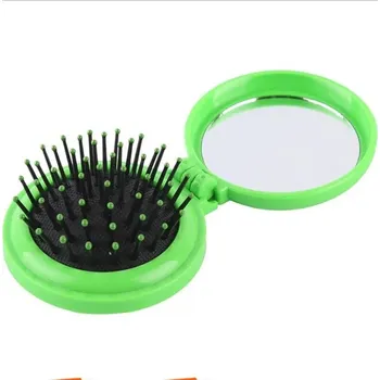 Masážní přístroj Skládací masážní hřeben se zrcátkem - Zelená