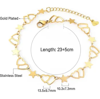 Náramek Stylový náramek na nohu ve zlaté barvě - 76G