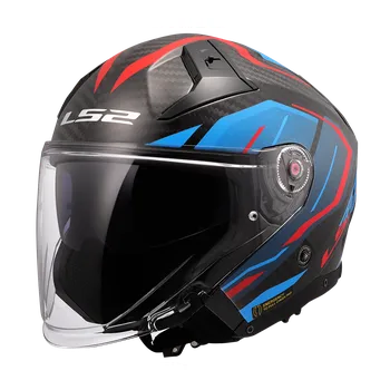 Helma na motorku LS2 OF603 INFINITY II C URUS BLUE RED-06 2XL