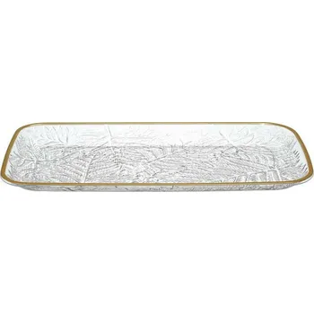 Úložný box Intesi Podnos Mirage 34 cm se zlatým okrajem plastový