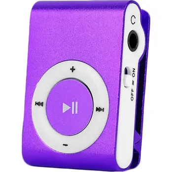 Mini MP3 přehrávač pro sportovní aktivity s klipem - Fialová