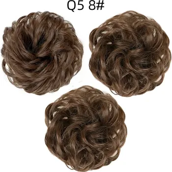 Gumička na messy drdol s umělými vlasy | syntetické vlasy - 8