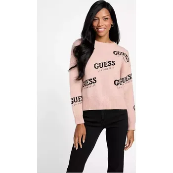Dámský svetr GUESS dámský svetr Cateryn s kamínky růžový XL