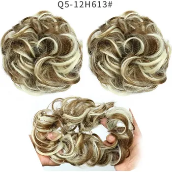 Gumička na messy drdol s umělými vlasy | syntetické vlasy - 41