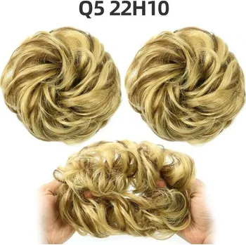 Gumička na messy drdol s umělými vlasy | syntetické vlasy - 18