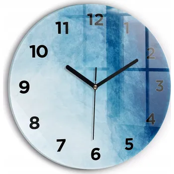 Hodiny Ozdobné nástěnné hodiny s krásnou grafikou Modrý gradient kulatý průměr 30 cm