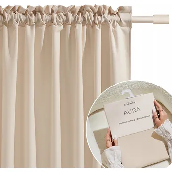 Obraz Hotový závěs do obýváku 140X240 na pásce s žabkami a tunelem Room99 Aura krémová