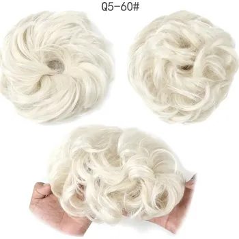 Gumička na messy drdol s umělými vlasy | syntetické vlasy - 47