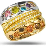 Lillian Vassago Originální zlatý prsten s barevnými zirkony LLV53-GR002 Velikost prstenu: 61