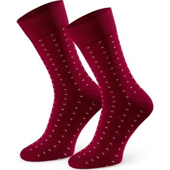 Pánské ponožky Vínové pánské vzorované ponožky Art.056 HC250, BURGUNDY Velikost: 42/44
