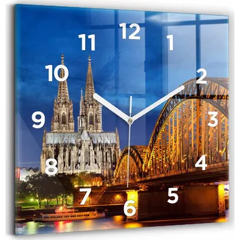 Hodiny Skleněné hodiny s motivem Dekorativní nástěnné Most v Německu 30x30