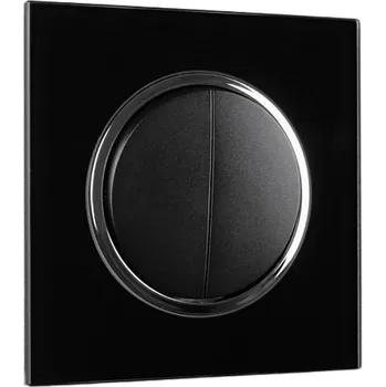 vypínač Elhard Vypínač Rondo Glass č.5 se skleněným rámečkem, černý - kompletní