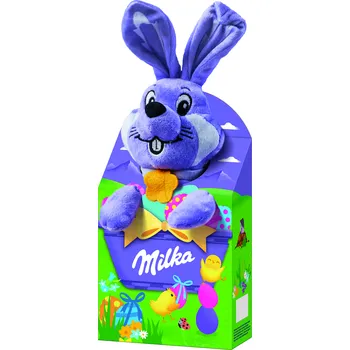 Čokoláda Milka Velikonoční balíček s plyšovou hračkou a čokoládkami mix motivů 96 g