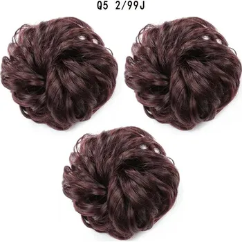 Příčesek Gumička na messy drdol s umělými vlasy | syntetické vlasy - 1