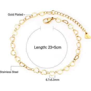 Náramek Stylový náramek na nohu ve zlaté barvě - 88G