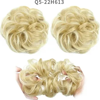 Gumička na messy drdol s umělými vlasy | syntetické vlasy - 44