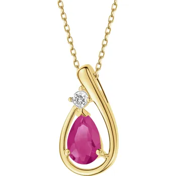 Přívěsek Přívěsek ze žlutého zlata s diamantem a rubínem - ryzost 585 - 109.290