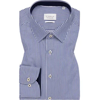 Pánská košile Košile Eterna Super Slim Dynamic cotton modrý proužek velikost: 38, délka rukávu: dlouhý rukáv