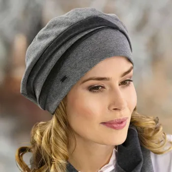 Čepice KRUMLOVANKA Bavlněná čepice W-0132/C004 světle šedá