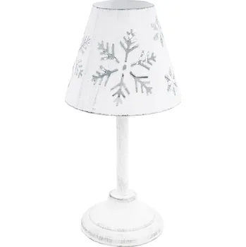 Svícen Kovový svícen se stínidlem Lucille, 12 x 24 x 12 cm, bílá