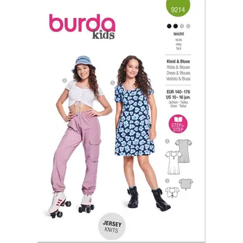 Galanterie Střih na dívčí šaty a top ve vel. 140-176 9214