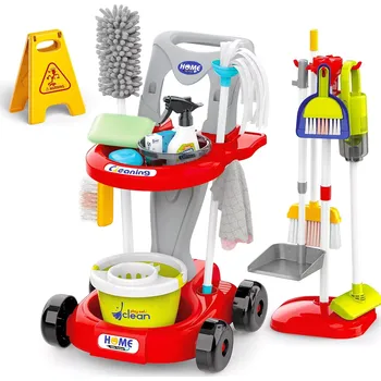 Úklidový vozík woopie dětský úklidový vozík 3v1 xxl, 29 dílů – červený