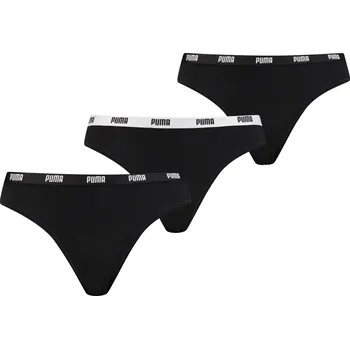 Dámské spodní prádlo Dámské kalhotky PUMA STRING 3P PACK 90759002 BLACK L