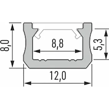 LED osvětlení Led-Labs LED profil LUMINES typ X černý elox 2,02m LUMINES-X2-CZ
