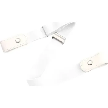 Opasek Elastický opasek bez přezky pro šaty a džíny - Bílá