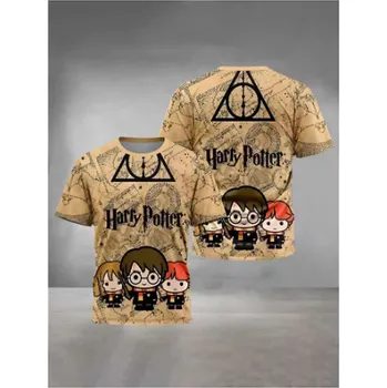 Dívčí tričko Stylové tričko s celoplošným potiskem Harry Potter Barva: hnědá (XCT241129BU), Velikost: 120 (5-6 let)