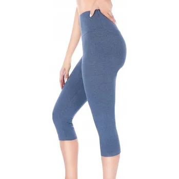 Dámské legíny Dámské 3/4 rybářské legíny bavlněné s vysokým pasem safírové L