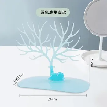 Šperkovnice Stojan na šperky s dekorací a úložným prostorem - modrý