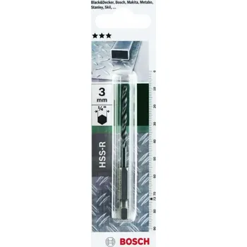 Vrták Spirálový Vrták do kovu Bosch 3 mm šestihran 1/4'' HSS-R