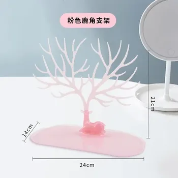 Šperkovnice Stojan na šperky s dekorací a úložným prostorem - růžový