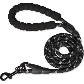 Vodítko pro psa Reflexní vodítko pro psy, pevné a polstrované - Černá,1,0 cm 120 cm