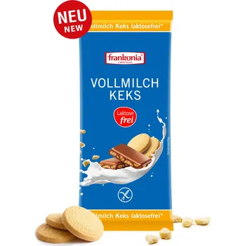 FRANKONIA MLÉČNÁ ČOKOLÁDA KEKS BEZ LAKTÓZY 100g NĚMECKO!