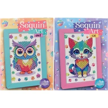 kreativní sada Grafix Flitrový obrázek 26 x 19 cm sova