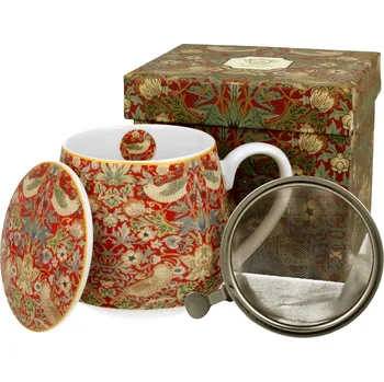 Hrnek Duo STRAWBERRY THIEF RED porcelánový 460 ml