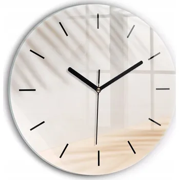 Hodiny Ozdobné nástěnné hodiny s krásnou grafikou Krémová abstrakce kulatý průměr 30 cm