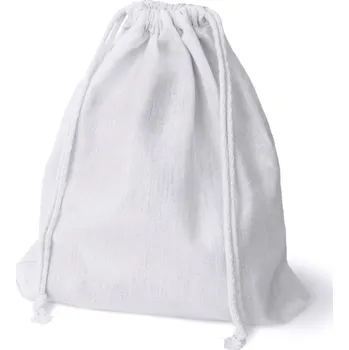 BAVLNĚNÝ SÁČEK 20x20 cm BÍLÝ 145g EKO Sáček se Stahovací Šňůrkou