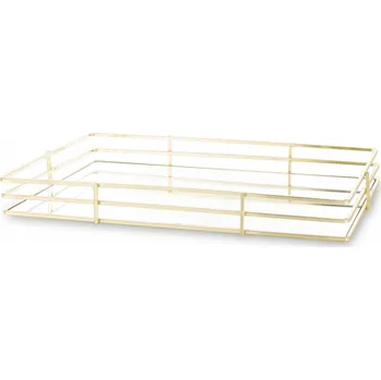 Obraz Zlatý dekorativní tác kovový zrcadlový glamour lesklý moderní