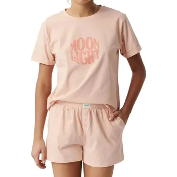 Pánské pyžamo Dámské pyžamo 487 peach - Atlantic broskvová L