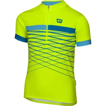 cyklistický dres ETAPE dětský dres LUCKY, žlutá fluo/modrá 152/158