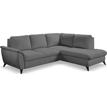 Sedací souprava Rohová sedací souprava s rozkladem Nevada šedá moderní do obýváku pravá s úložným prostorem
