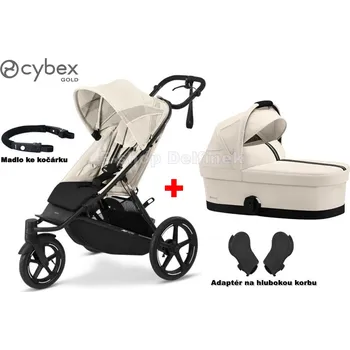 Dětské zboží Kočárek CYBEX AVI SPIN + korbička + madlo + adaptéry 2025 Barva: Seashell Beige