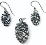 Drakkaria CHMEL - chmelová šiška, stříbrný přívěsek a stříbrné náušnice, Ag 925