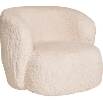 Křeslo Křeslo ušák Setubal bílý furry do obýváku skandinávský s područkami útulný Intesi